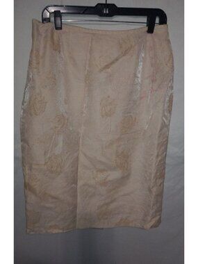 Kasper 12 Beautiful Peach Rose Lined Pencil Skirt